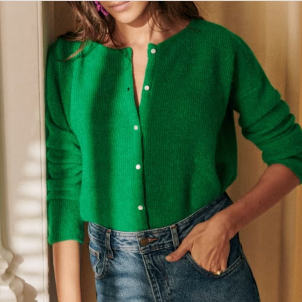 Sezane Gaspard Cardigan - Bright Green - XS